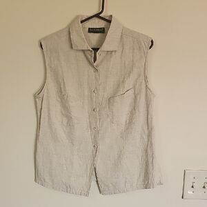 Bechamel Light Gray Linen Top